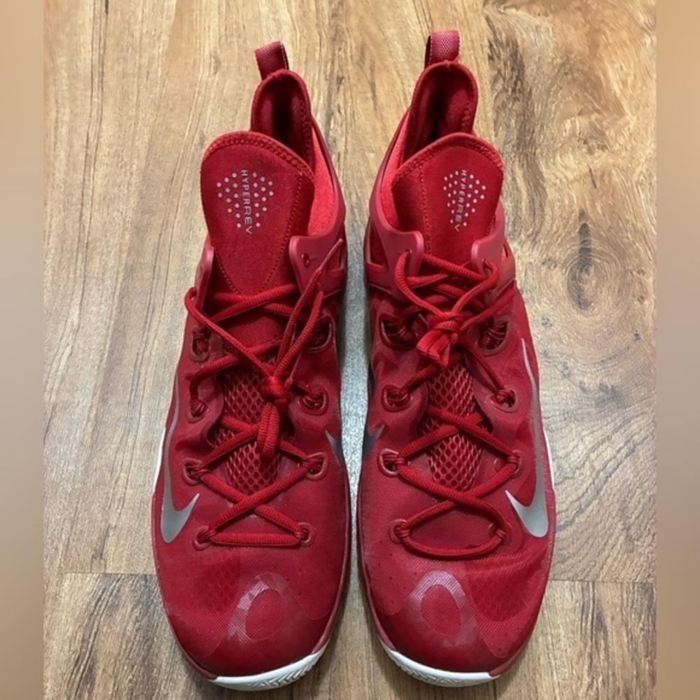 Nike Zoom HyperRev 2015 Red White Basketball Shoes Men's Size 17 RARE Big & Tall
